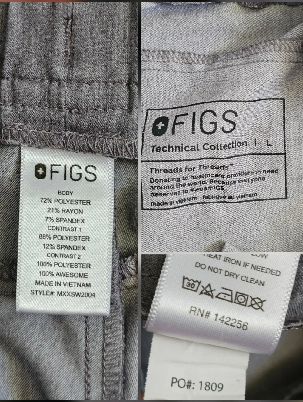 Figs Tansen Scrub Jogger Pants Graphite Large
